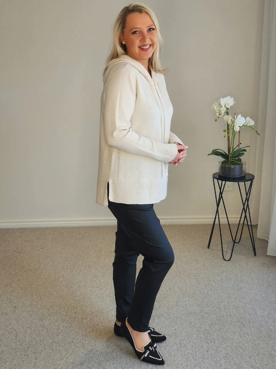 Alexa Knit Hoodie - Natural