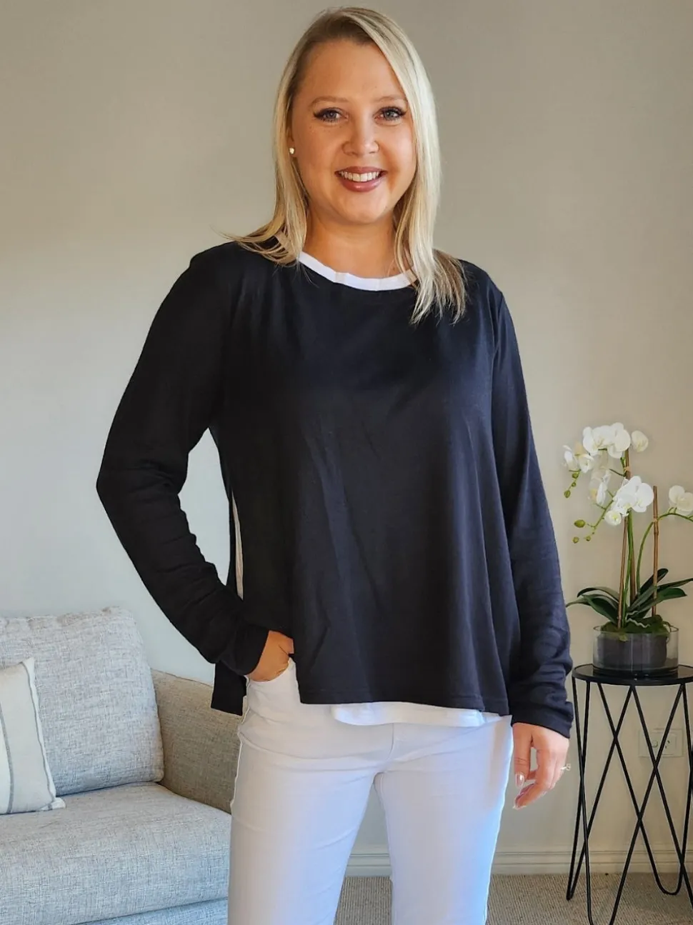 Alice 2 in 1 Knit Top - Black
