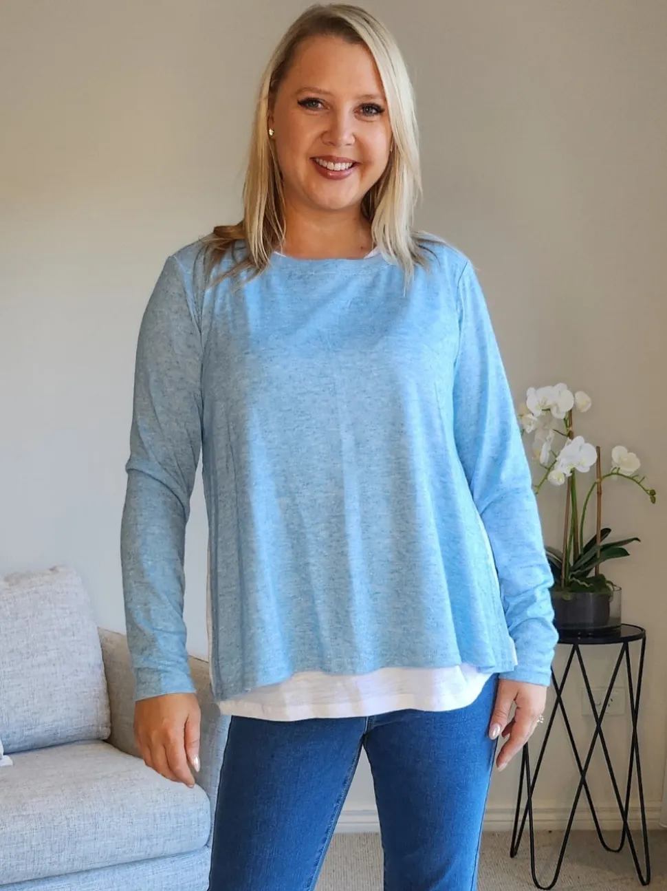 Alice 2 in 1 Knit Top - Blue