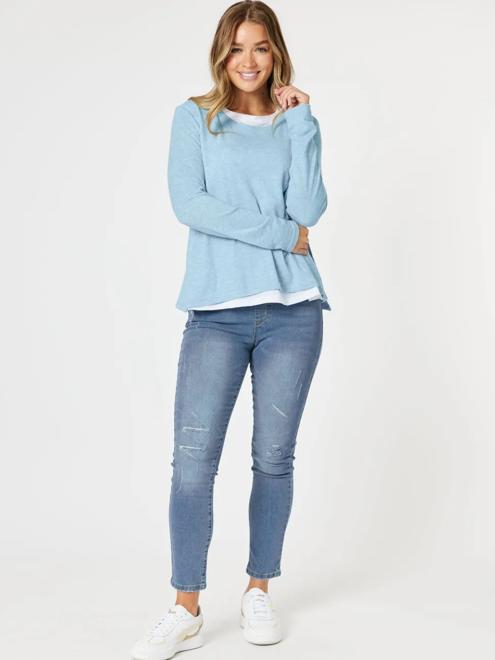 Alice 2 in 1 Knit Top - Blue