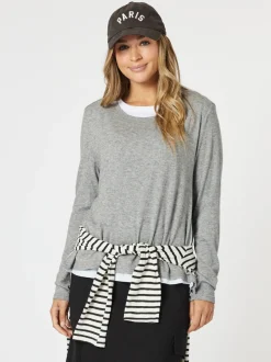 Alice 2 in 1 Knit Top - Charcoal