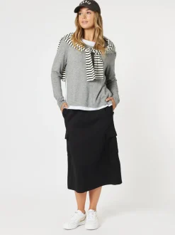 Alice 2 in 1 Knit Top - Charcoal