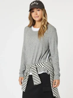 Alice 2 in 1 Knit Top - Charcoal
