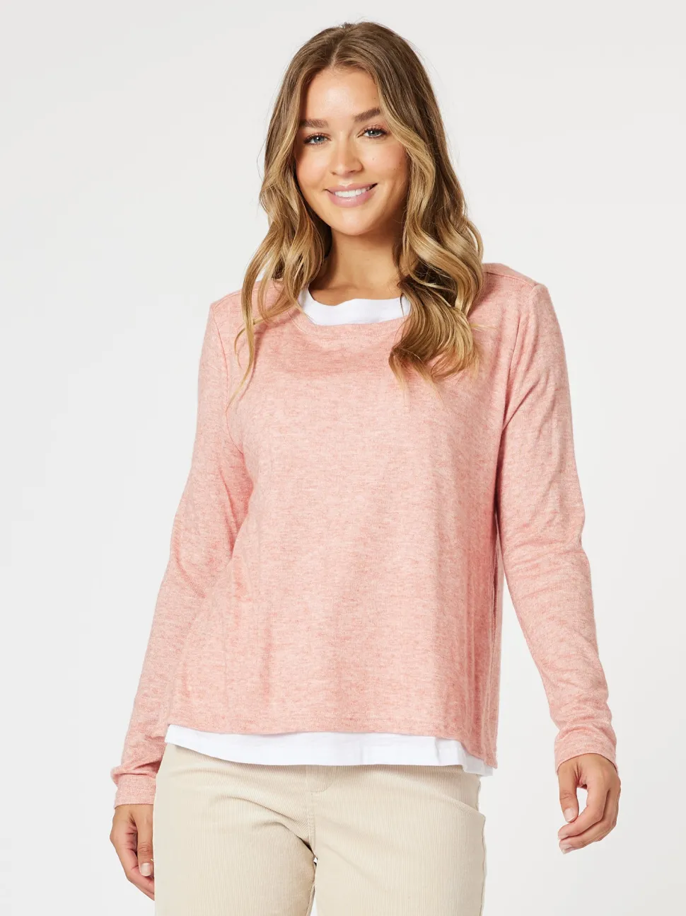 Alice 2 in 1 Knit Top - Coral