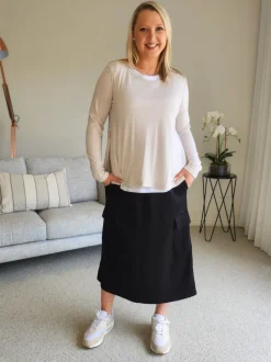 Alice 2 in 1 Knit Top - Stone