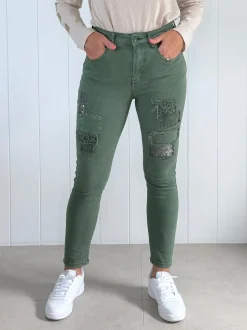 All That Jazz Applique Jean - Khaki