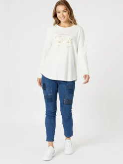 All That Jazz Applique Jean - Dark Denim