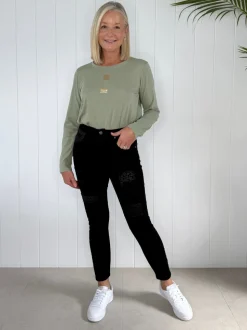 All That Jazz Applique Jean - Black