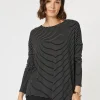 Artist Stripe Print Long Sleeve Top - Black/White