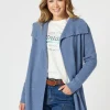 Ava Rib Cardigan - Indigo