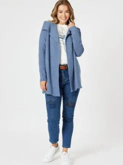 Ava Rib Cardigan - Indigo
