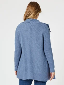 Ava Rib Cardigan - Indigo