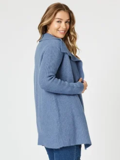 Ava Rib Cardigan - Indigo