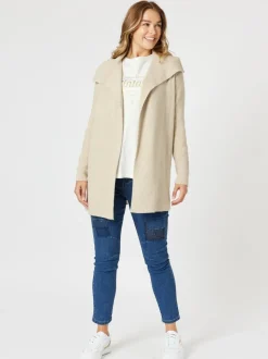 Ava Rib Cardigan - Natural