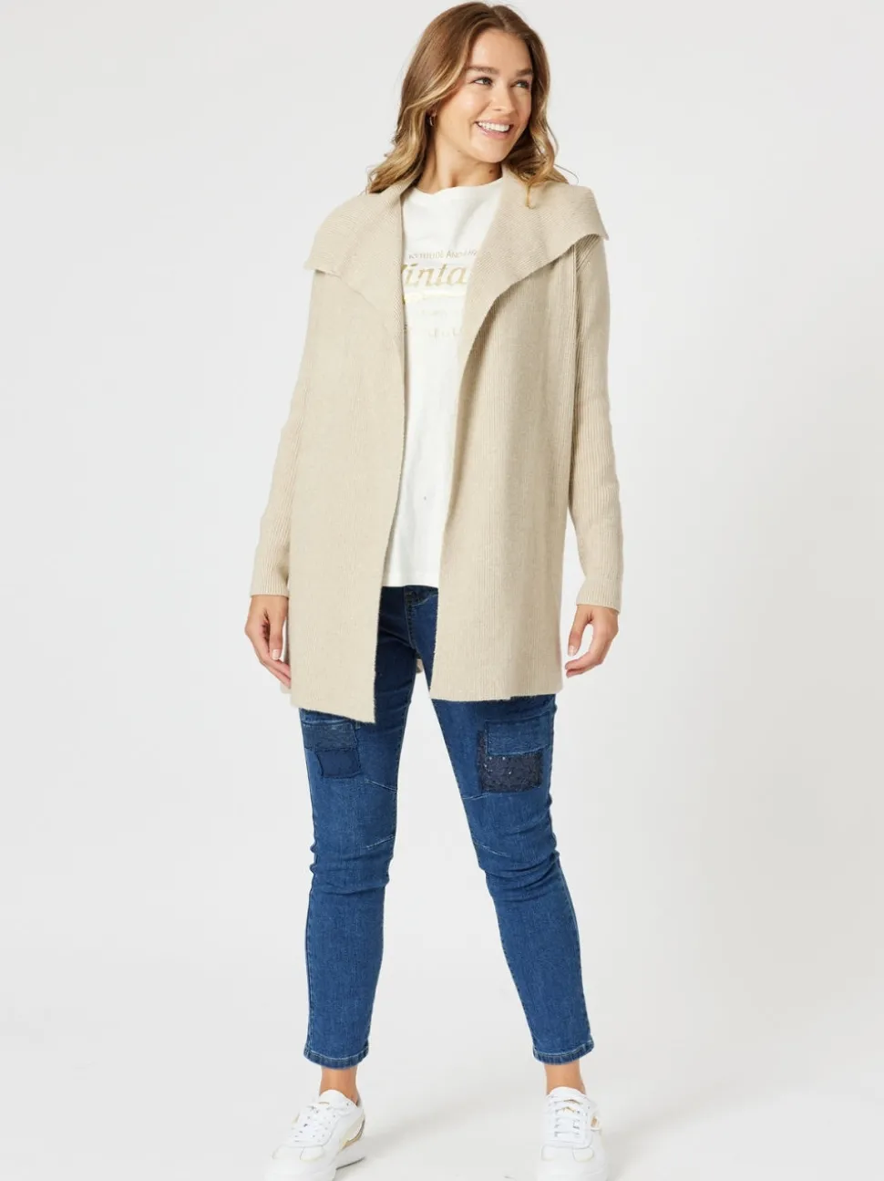 Ava Rib Cardigan - Natural