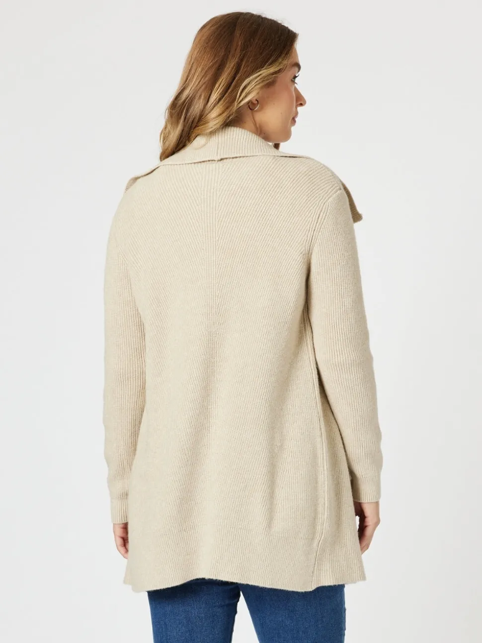 Ava Rib Cardigan - Natural