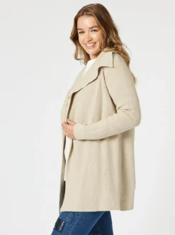 Ava Rib Cardigan - Natural