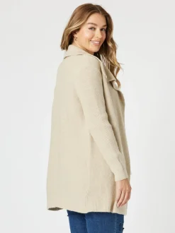 Ava Rib Cardigan - Natural