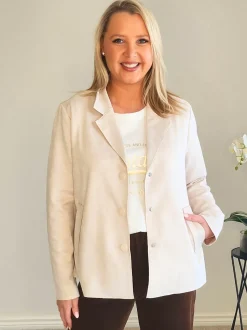 Avenue Faux Suede Jacket - Stone