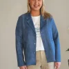 Avenue Faux Suede Jacket - Indigo