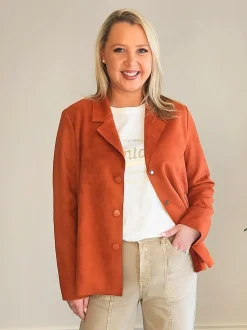 Avenue Faux Suede Jacket - Fig