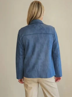 Avenue Faux Suede Jacket - Indigo