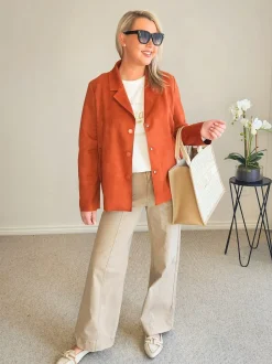 Avenue Faux Suede Jacket - Fig