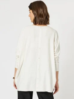Avery Button Back Knit - Ivory