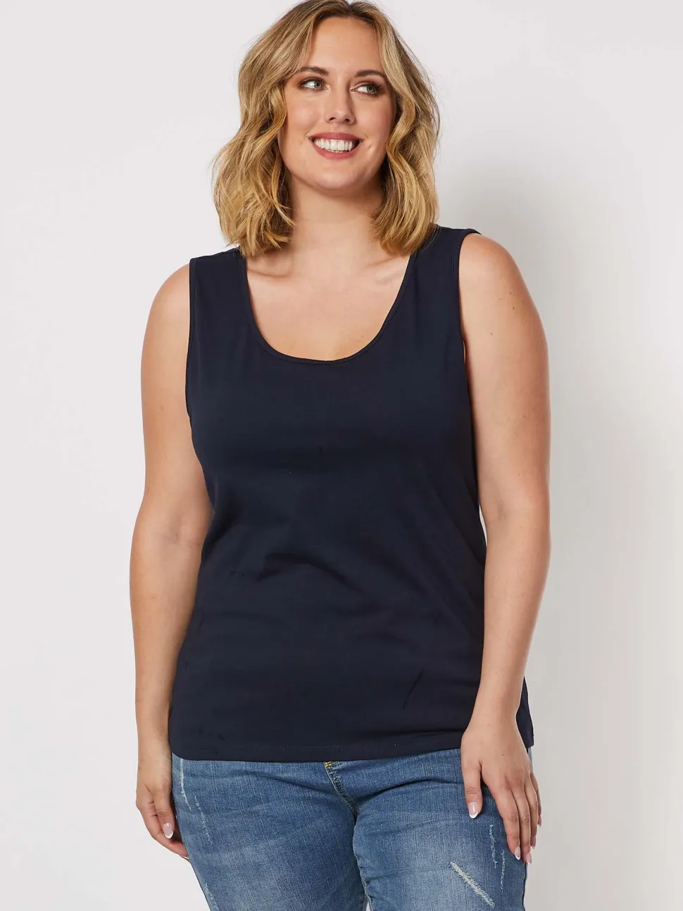 Basic Cotton Camisole - Navy