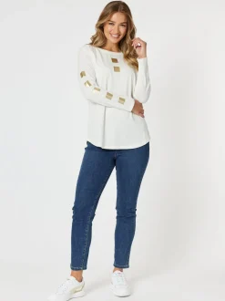 Be Square Long Sleeve Top - White