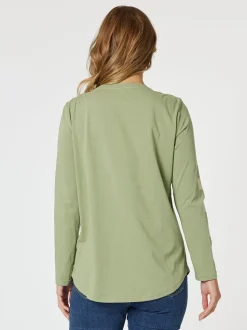 Be Square Long Sleeve Top - Khaki