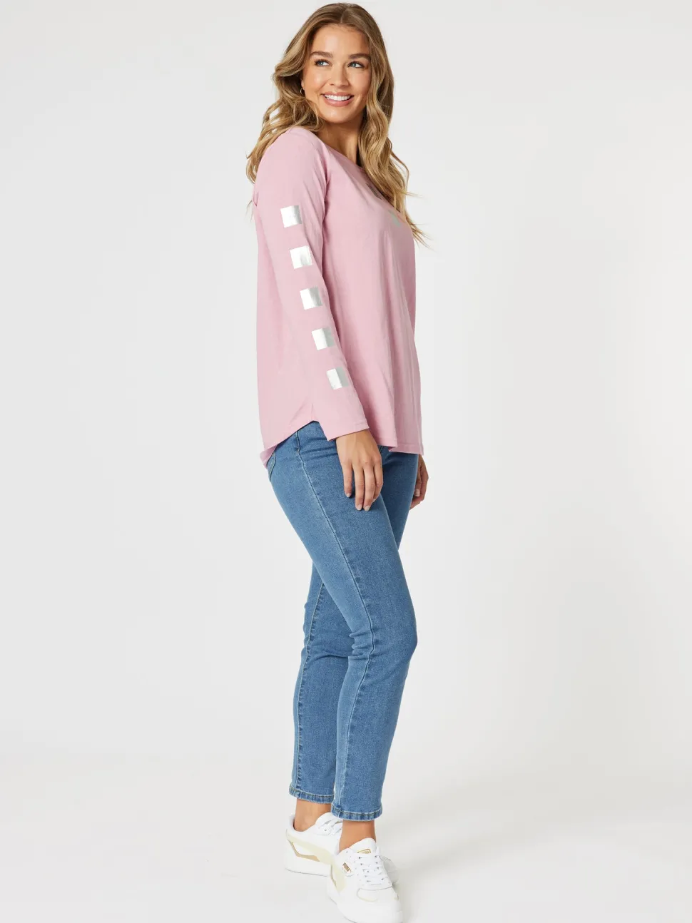 Be Square Long Sleeve Top - Pink