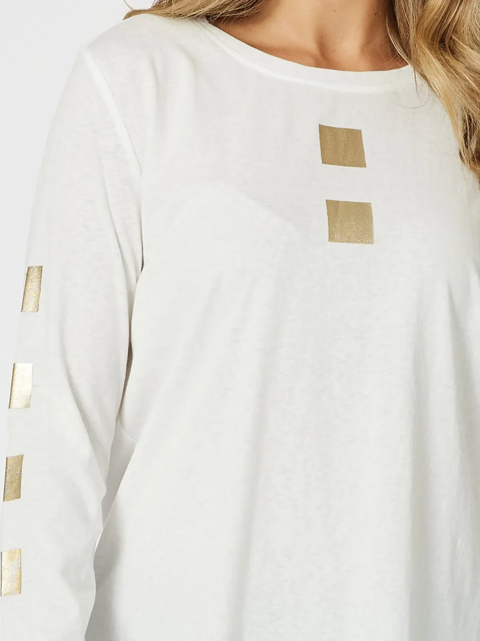 Be Square Long Sleeve Top - White