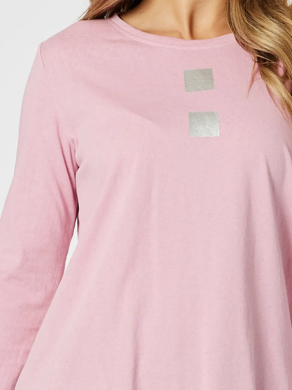 Be Square Long Sleeve Top - Pink