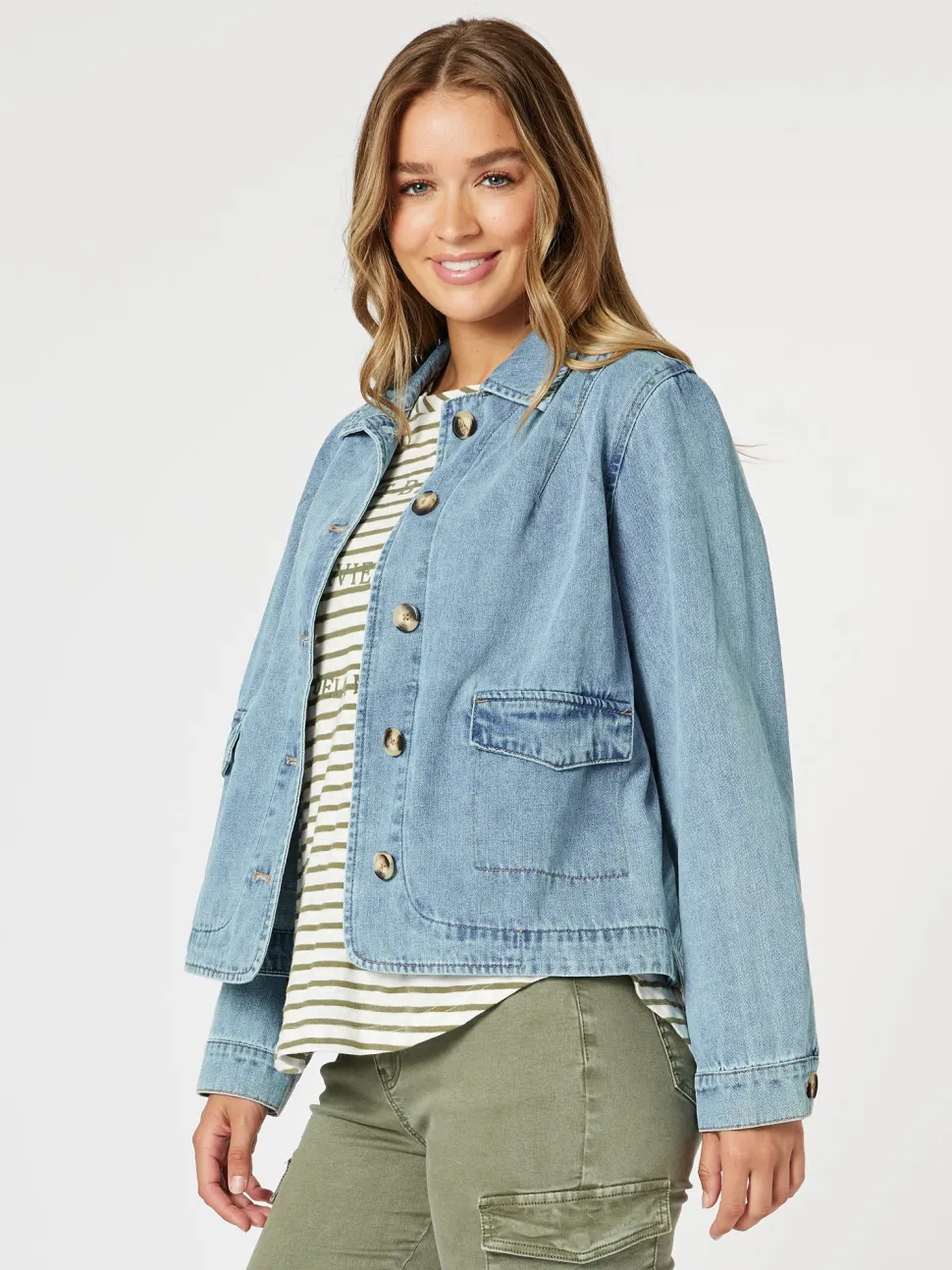 Boyfriend Denim Jacket - Washed Denim