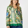 Brooklyn Print Shirt - Khaki Multi