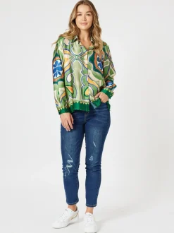 Brooklyn Print Shirt - Khaki Multi