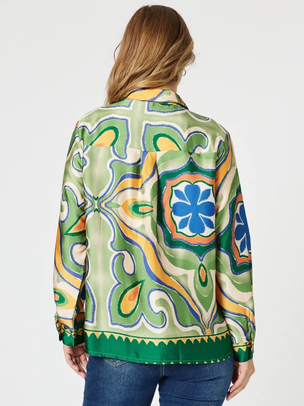 Brooklyn Print Shirt - Khaki Multi