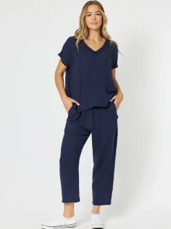 Byron Cotton 7/8 Pant - Navy