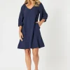 Byron Cotton Dress - Navy