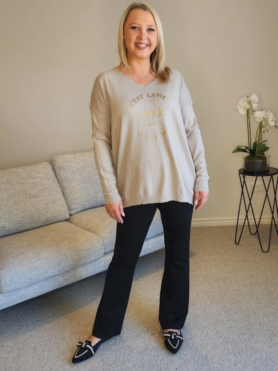 Carla Flare Pant - Black