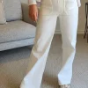 Carpenter Stretch Wide Leg Jean - White