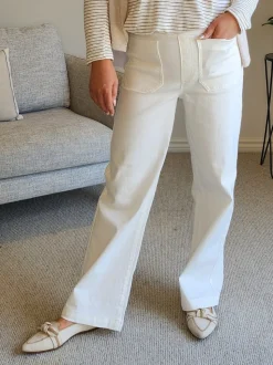 Carpenter Stretch Wide Leg Jean - White