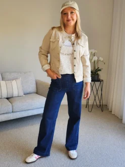 Carpenter Stretch Wide Leg Jean - Dark Denim