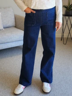 Carpenter Stretch Wide Leg Jean - Dark Denim