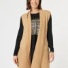 Casa Longline Knit Vest - Caramel