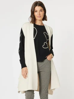 Casa Longline Knit Vest - Light Natural