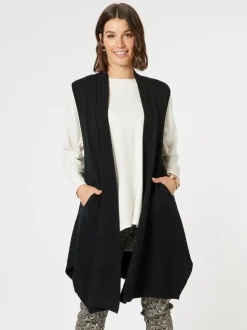 Casa Longline Knit Vest - Black