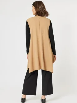 Casa Longline Knit Vest - Caramel