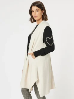 Casa Longline Knit Vest - Light Natural